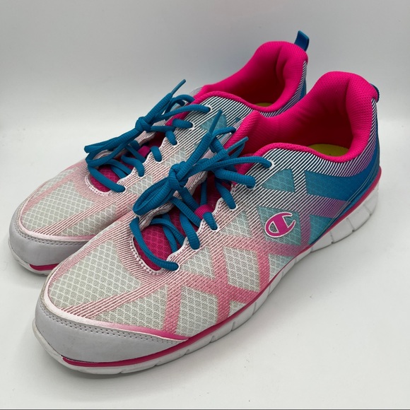 Champion Shoes Champion Women Athletic Running Walking Shoes Blue Pink White Sneaker Size 2